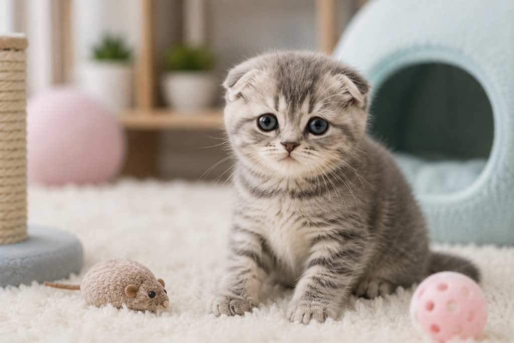 Scottish fold yavru bakım