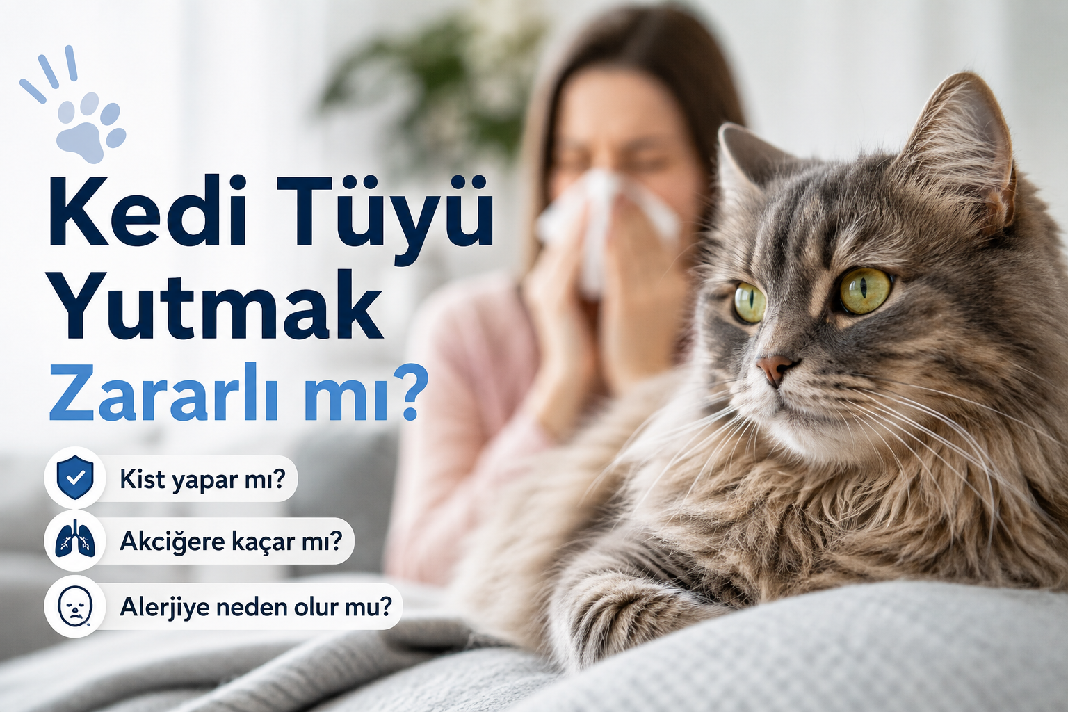 Kedi Tüyü Yutmak Zararlı mı?