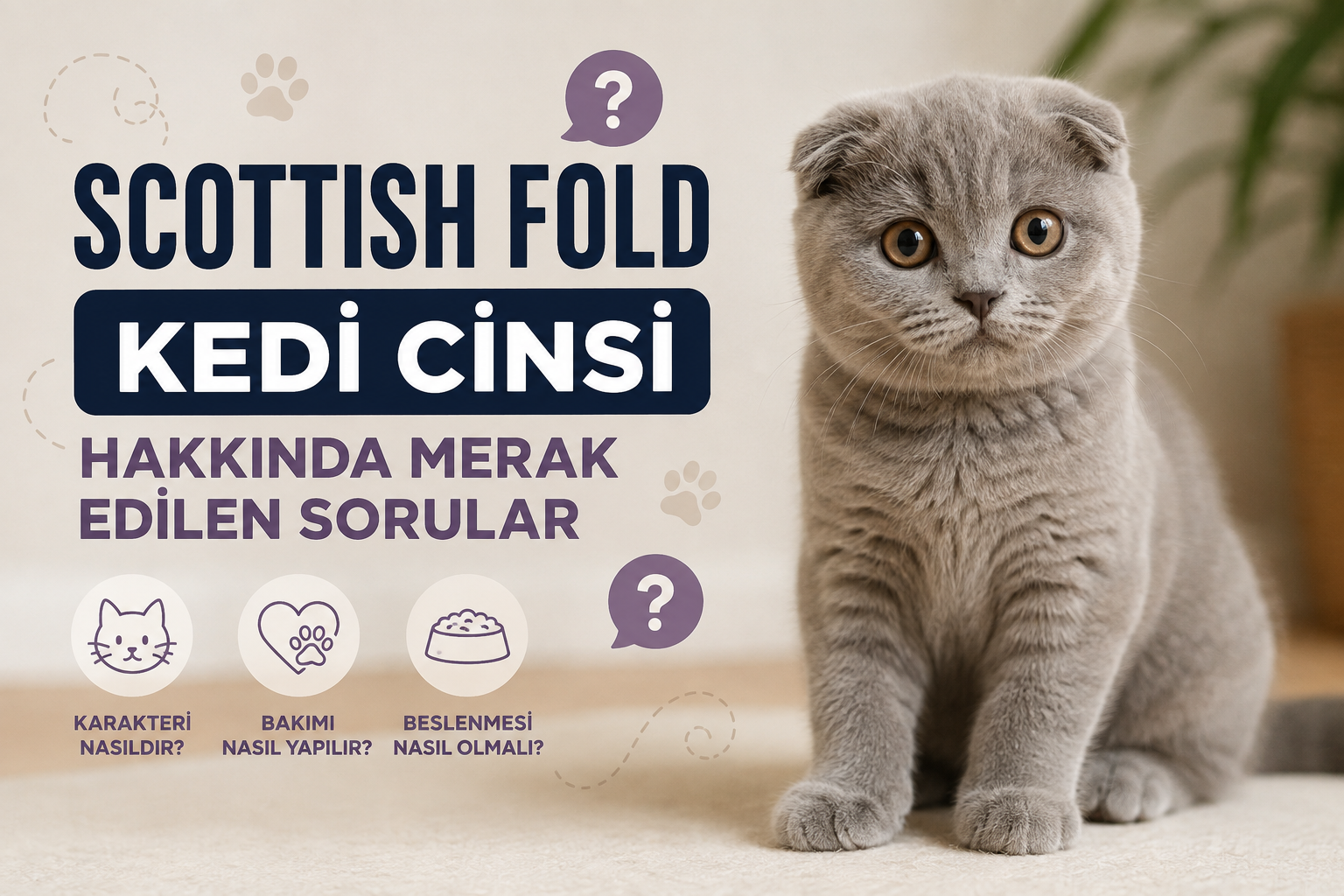 Scottish Fold Kedi Cinsi Hakkında Merak Edilen Sor...