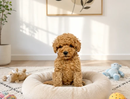 Apricot poodle bebekler - 6063