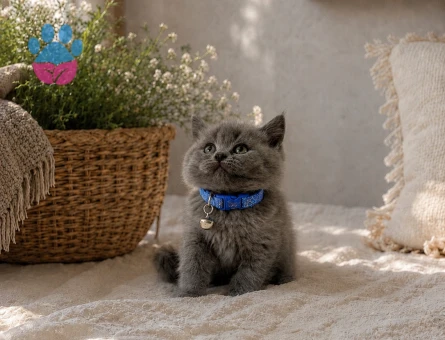 British Shorthair Gri Erkek Yavrumuz Yuva Arıyor