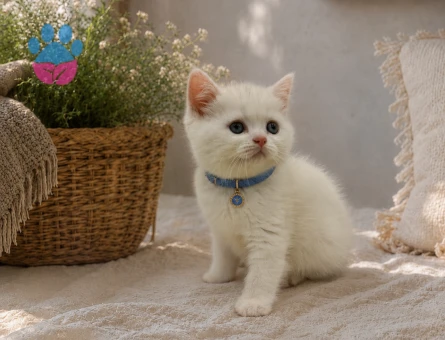 British Shorthair Bembeyaz Pamuk Erkek Yavrumuz