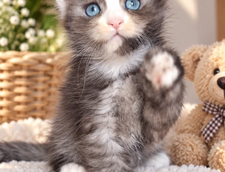Masmavi Bakışlı Maine Coon Yavrusu - 7937