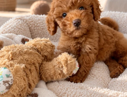 Red Brown Toy Poodle Yavru Yeni Yuvasını Bekliyor - 8015