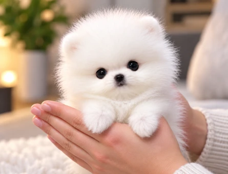 Teddy Bear Bembeyaz Pomeranian Boo Yavrumuz - 8294