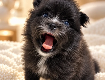 Tea cup Erkek SİYAH POMERANIAN BOO YAVRUSU | MAVİ GÖZLÜ ÖZEL RENK - 10655
