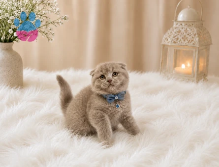 Scottish Fold Lilac Erkek Top Kafa