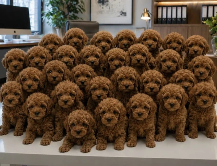 Dark brawn kore Poodle yavrular - 7093