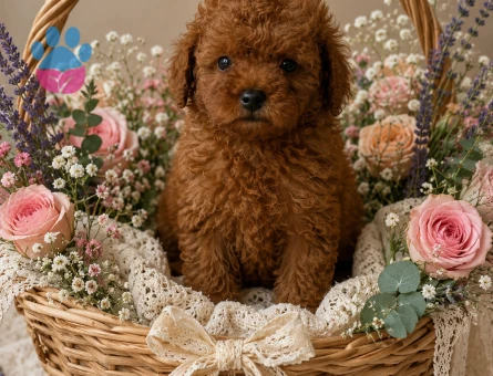 Redbrown toy poodle yavrular