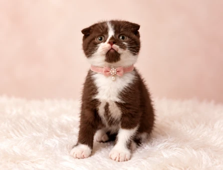 Scottish Fold Çikolata Bicolor Dişi Yavrumuz - 11629